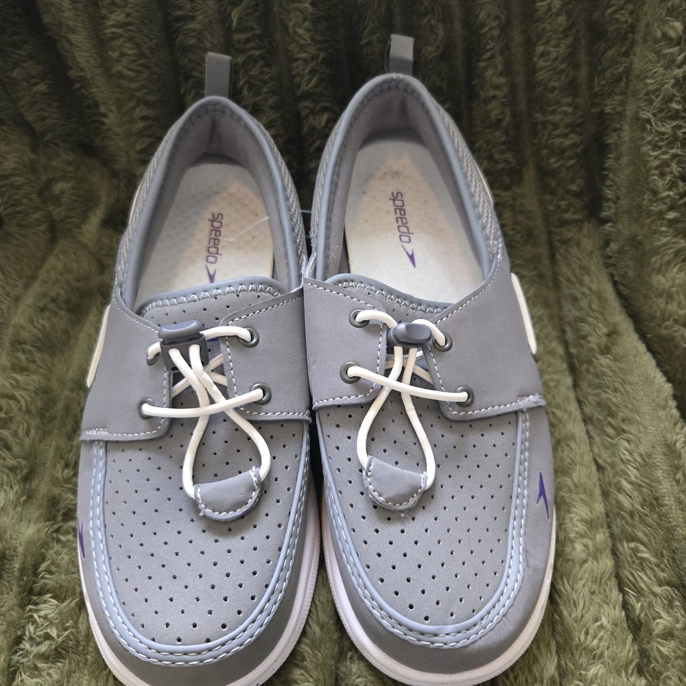 Speedo Gray Perforated Athletic Shoes - Picture 2 of 5